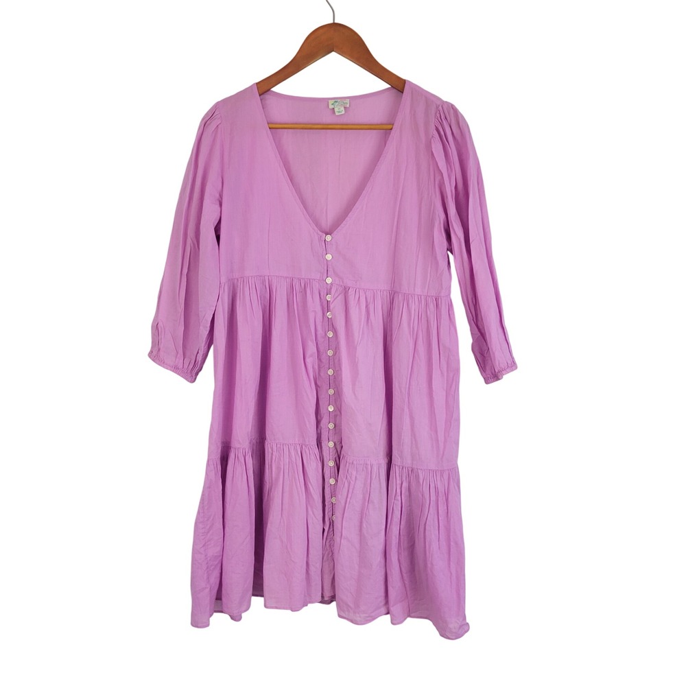 J. Crew Button-front Beach Dress Lilac Purple Size Extra Small Oversized Pastel‎